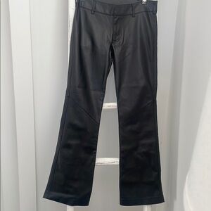 Black Leather Flare Pants